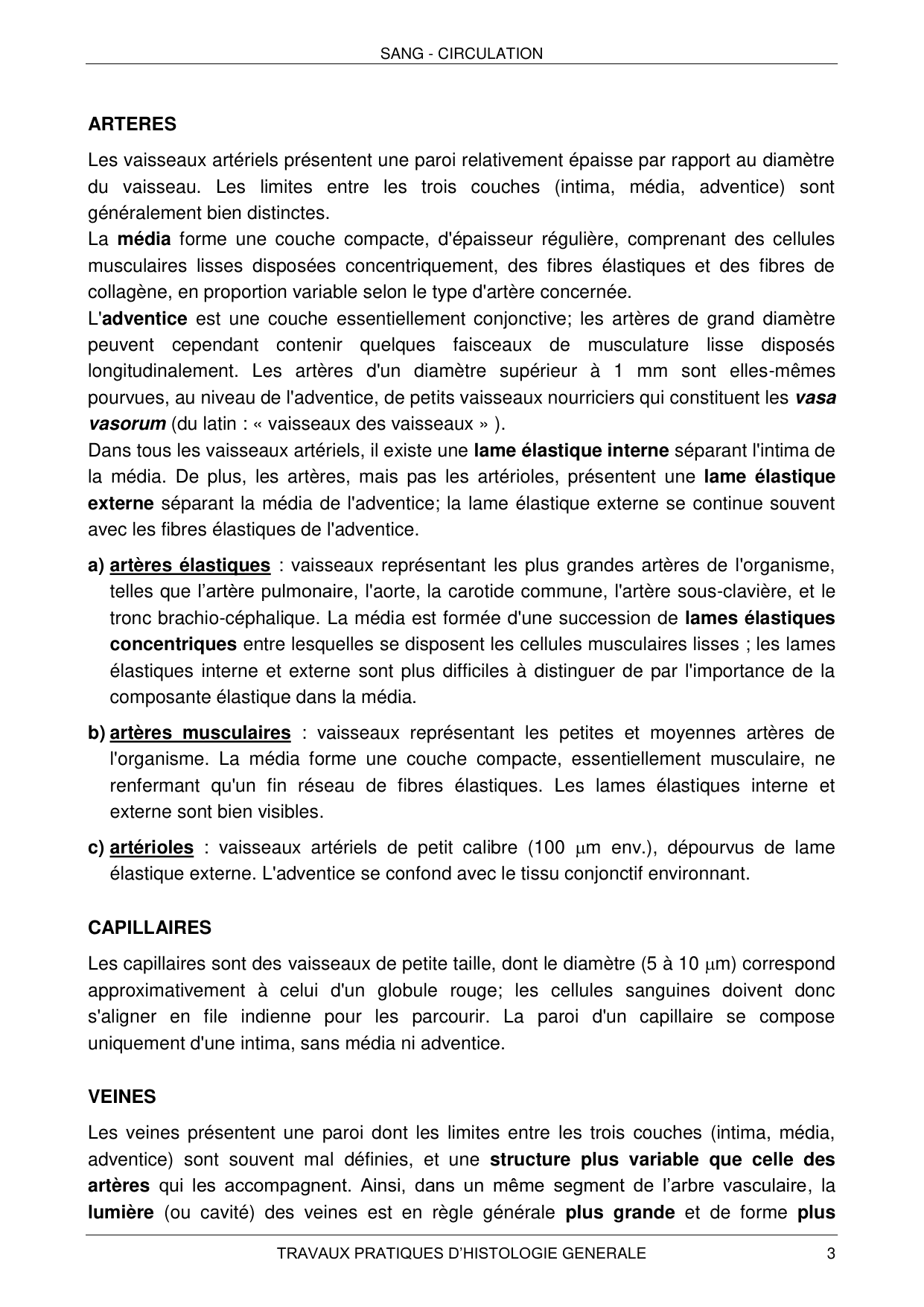 Histologie — sang et circulation page 3