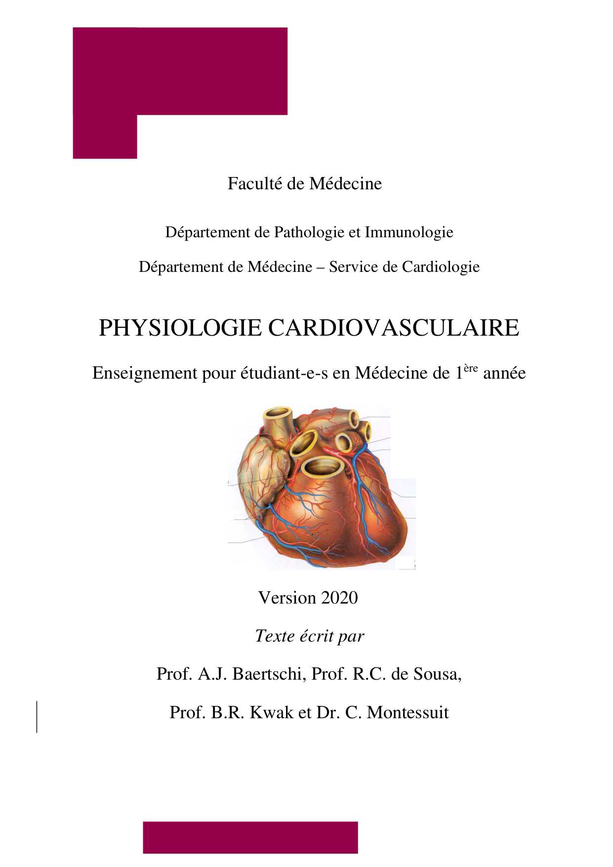 Circulatoire — polycopié 2020 page 1