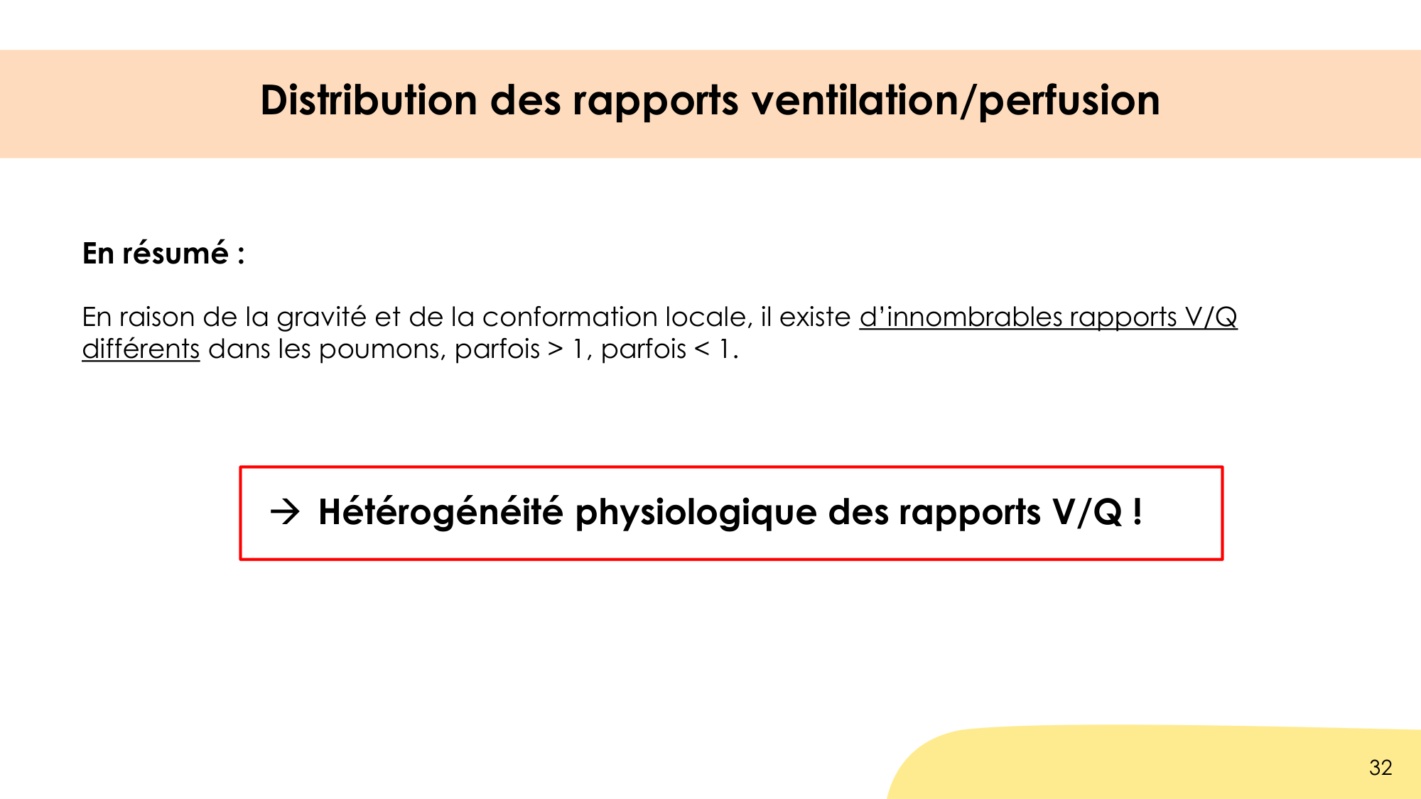 Hématose et rapports V/Q page 32