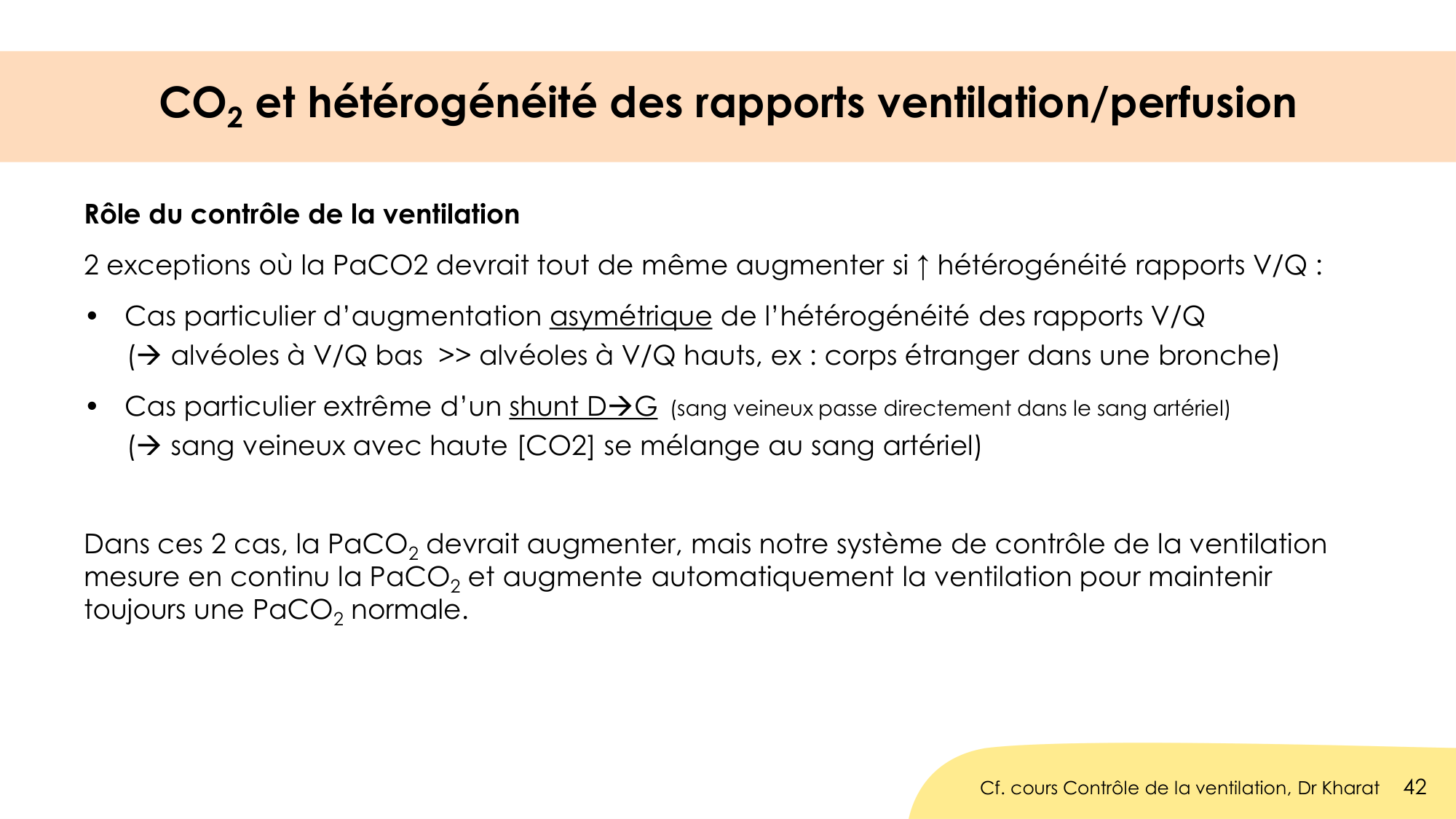 Hématose et rapports V/Q page 42