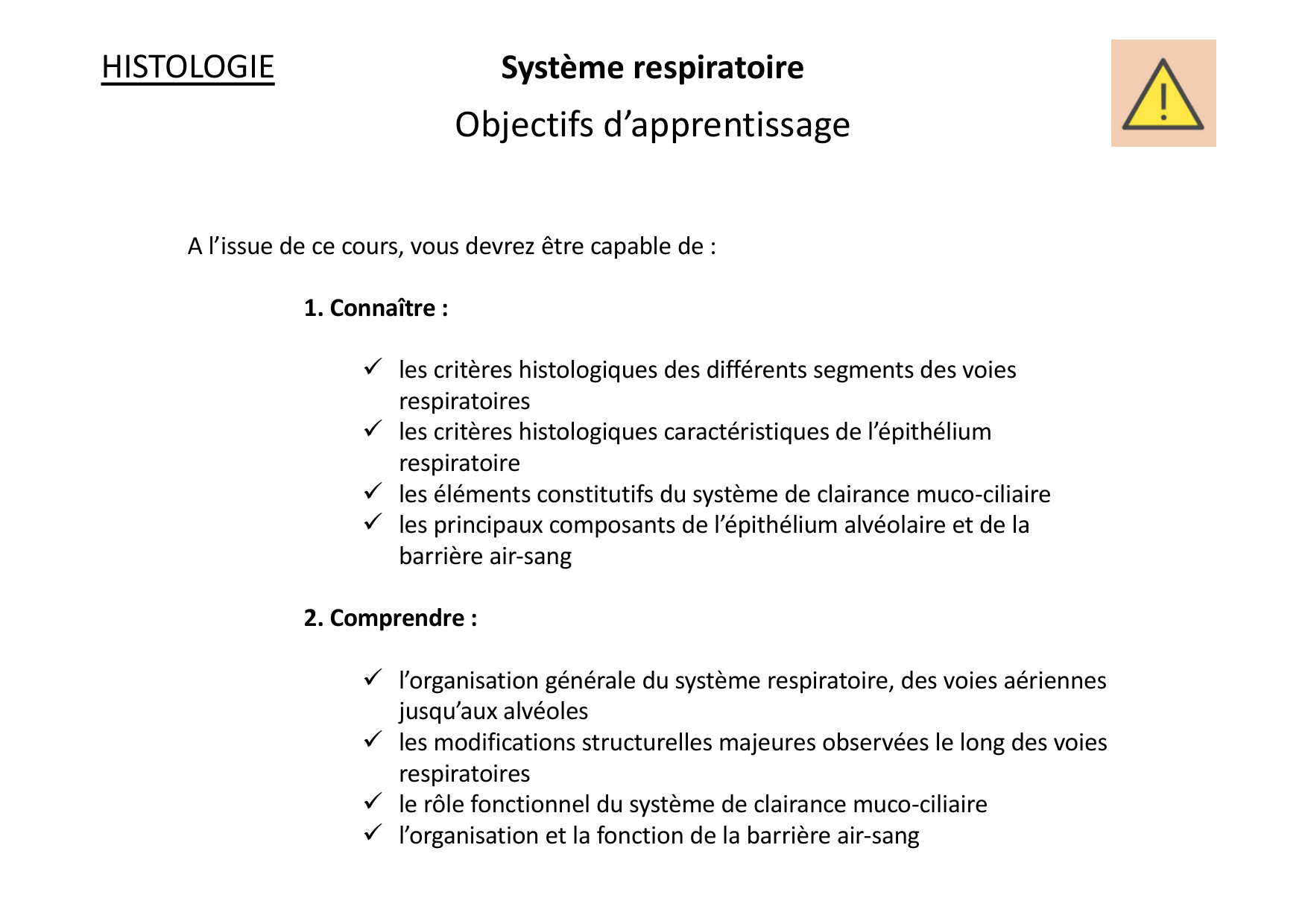 Histologie du système respiratoire page 2