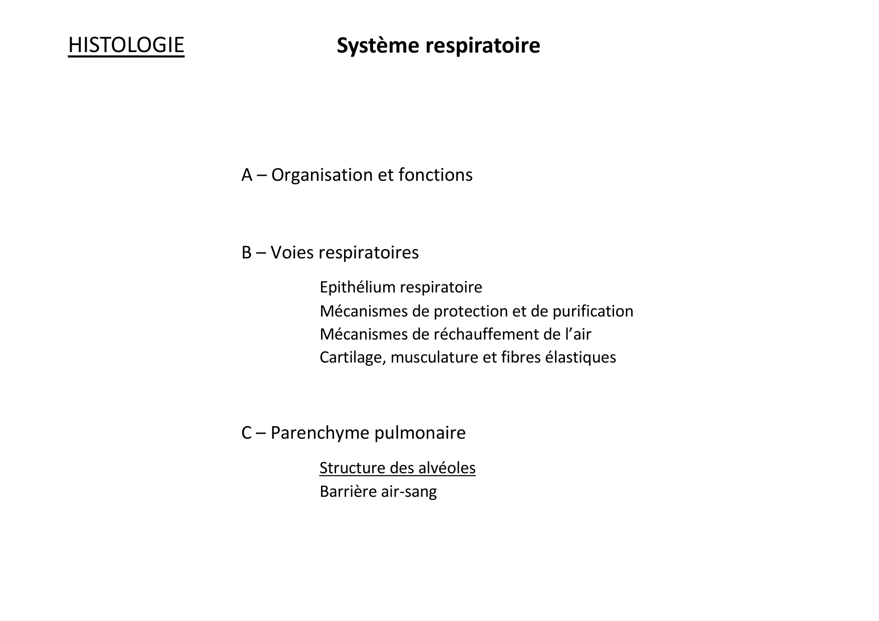 Histologie du système respiratoire page 36