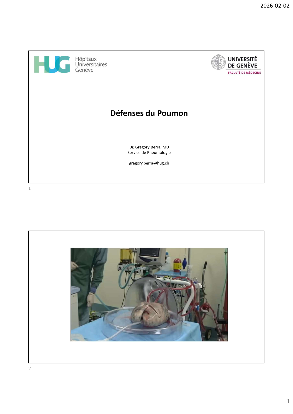 Défense pulmonaire page 1