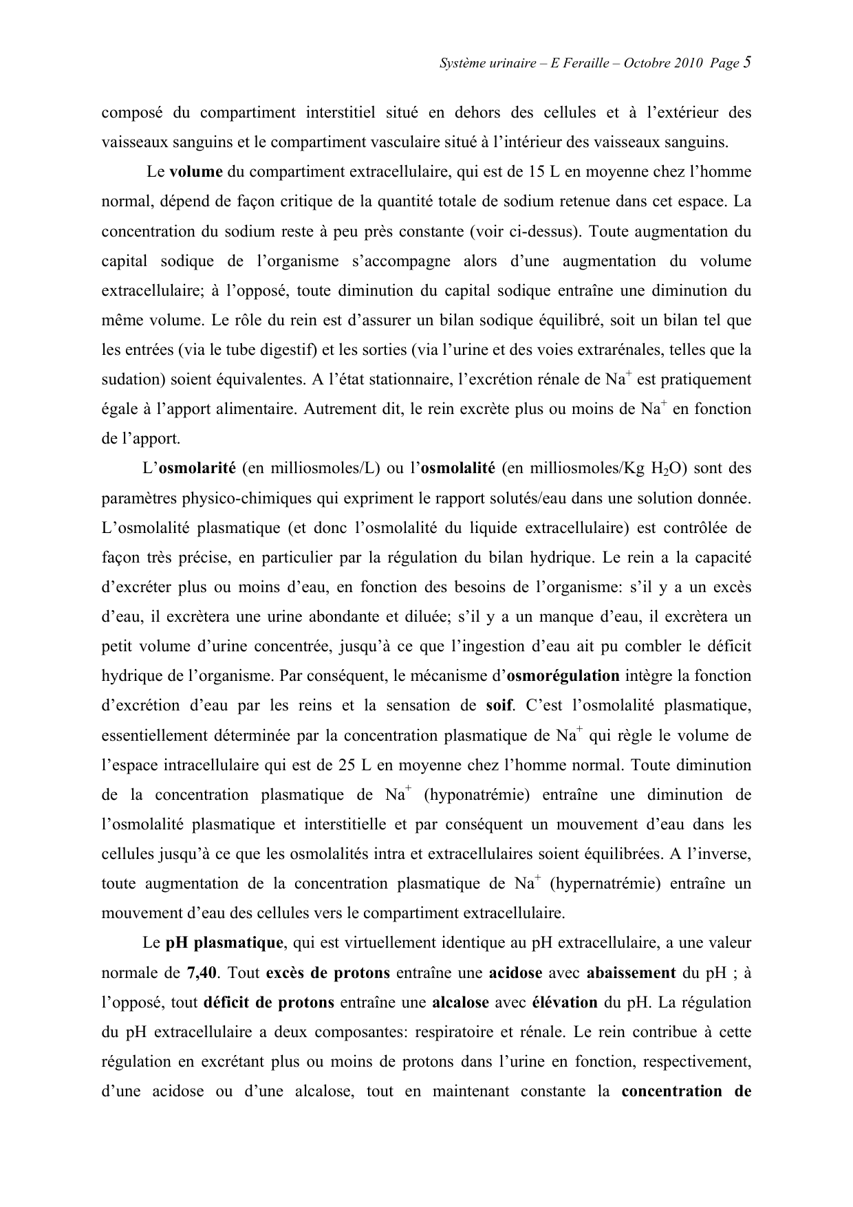 Système urinaire — ancien polycopié page 5