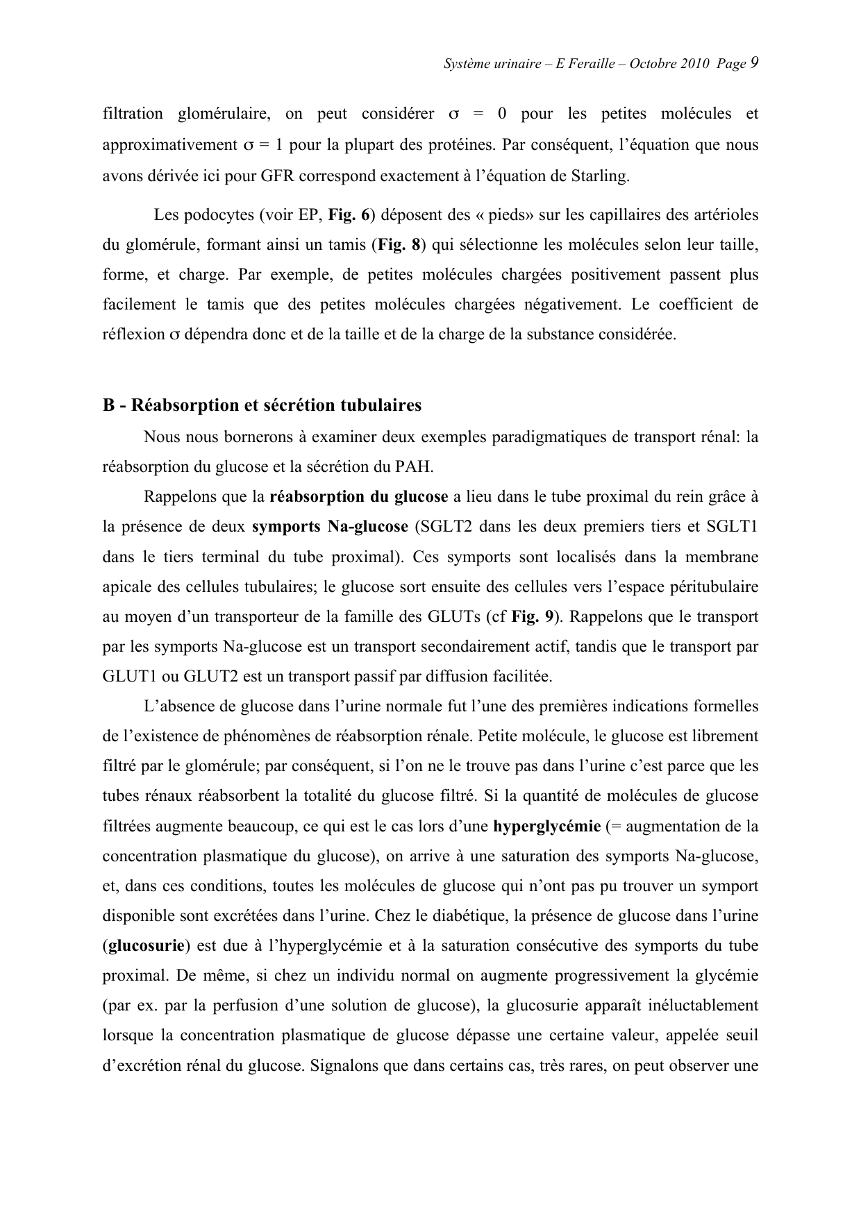 Système urinaire — ancien polycopié page 9