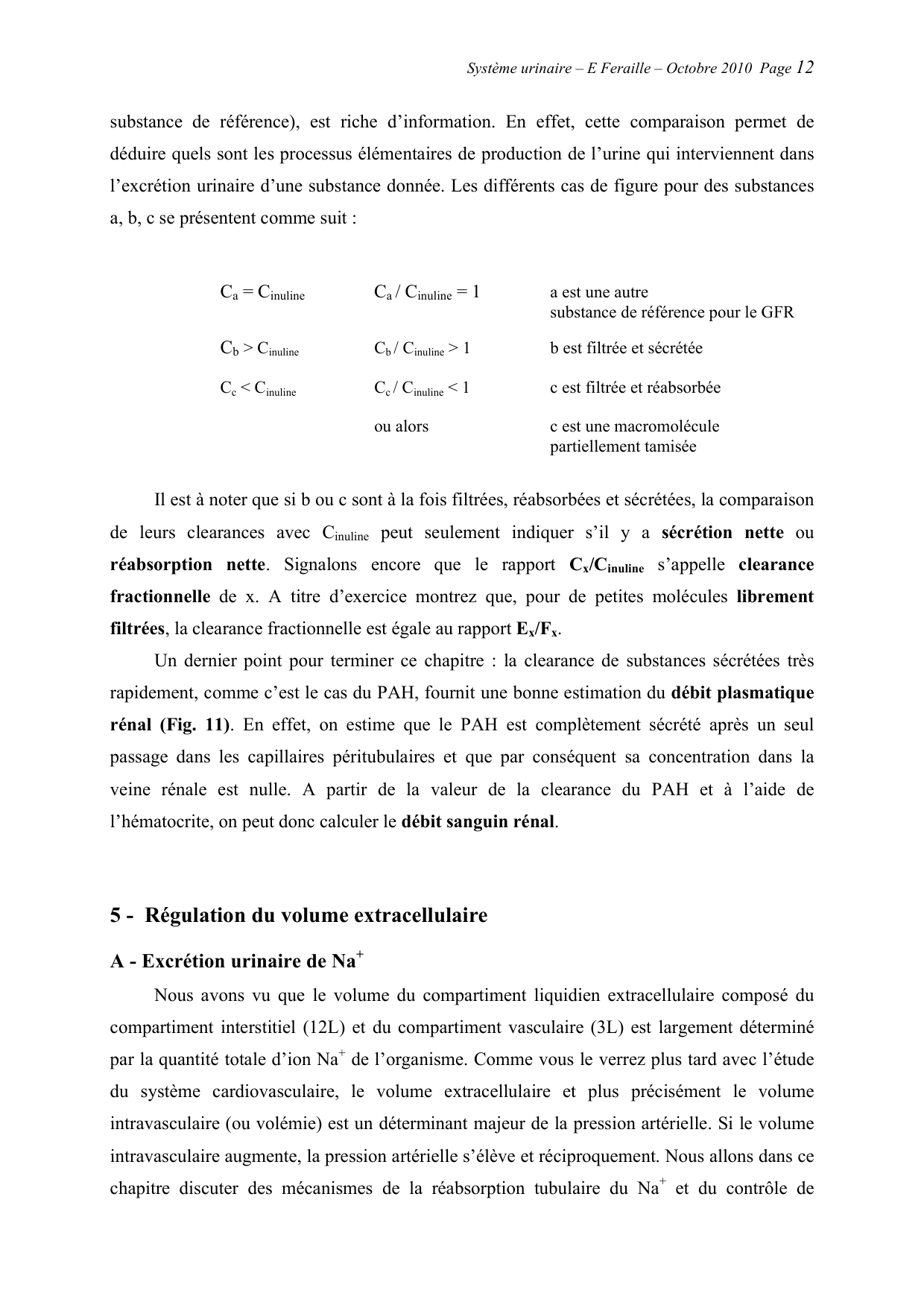Système urinaire — ancien polycopié page 12