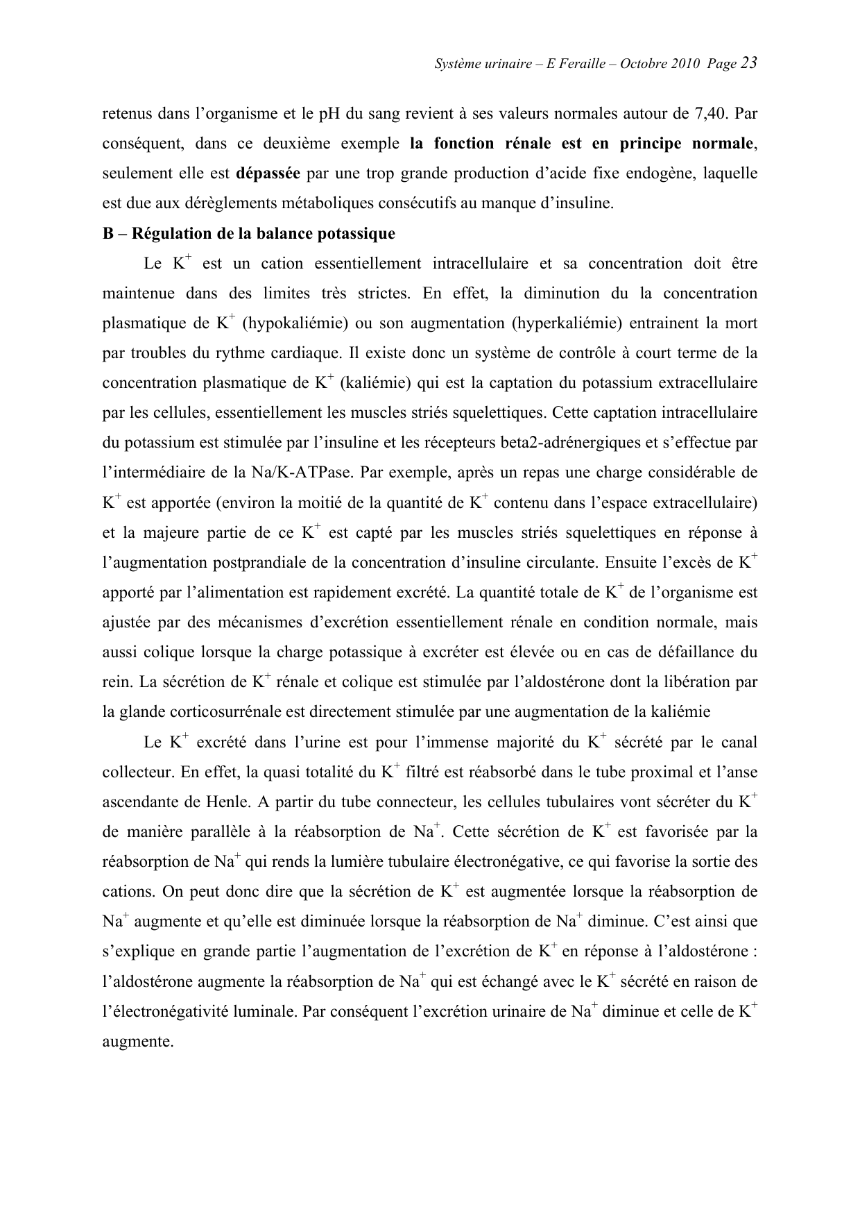 Système urinaire — ancien polycopié page 23