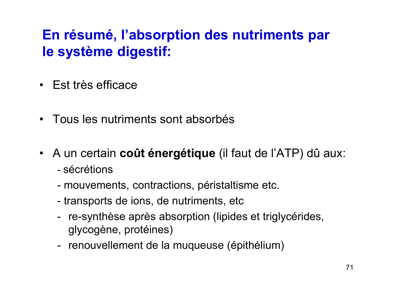 Digestion d’un repas page 71