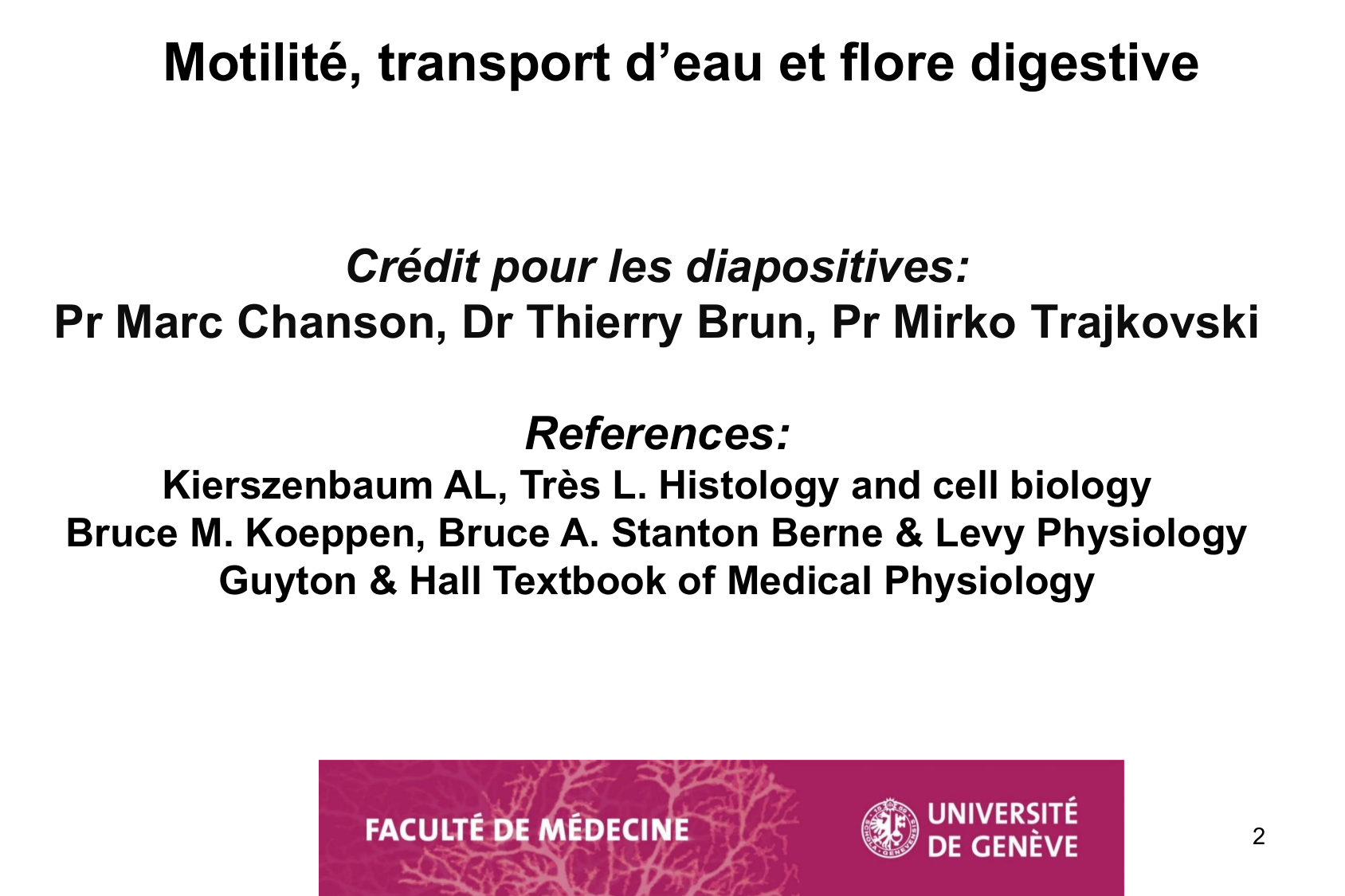 Motilité, transport et flore page 2