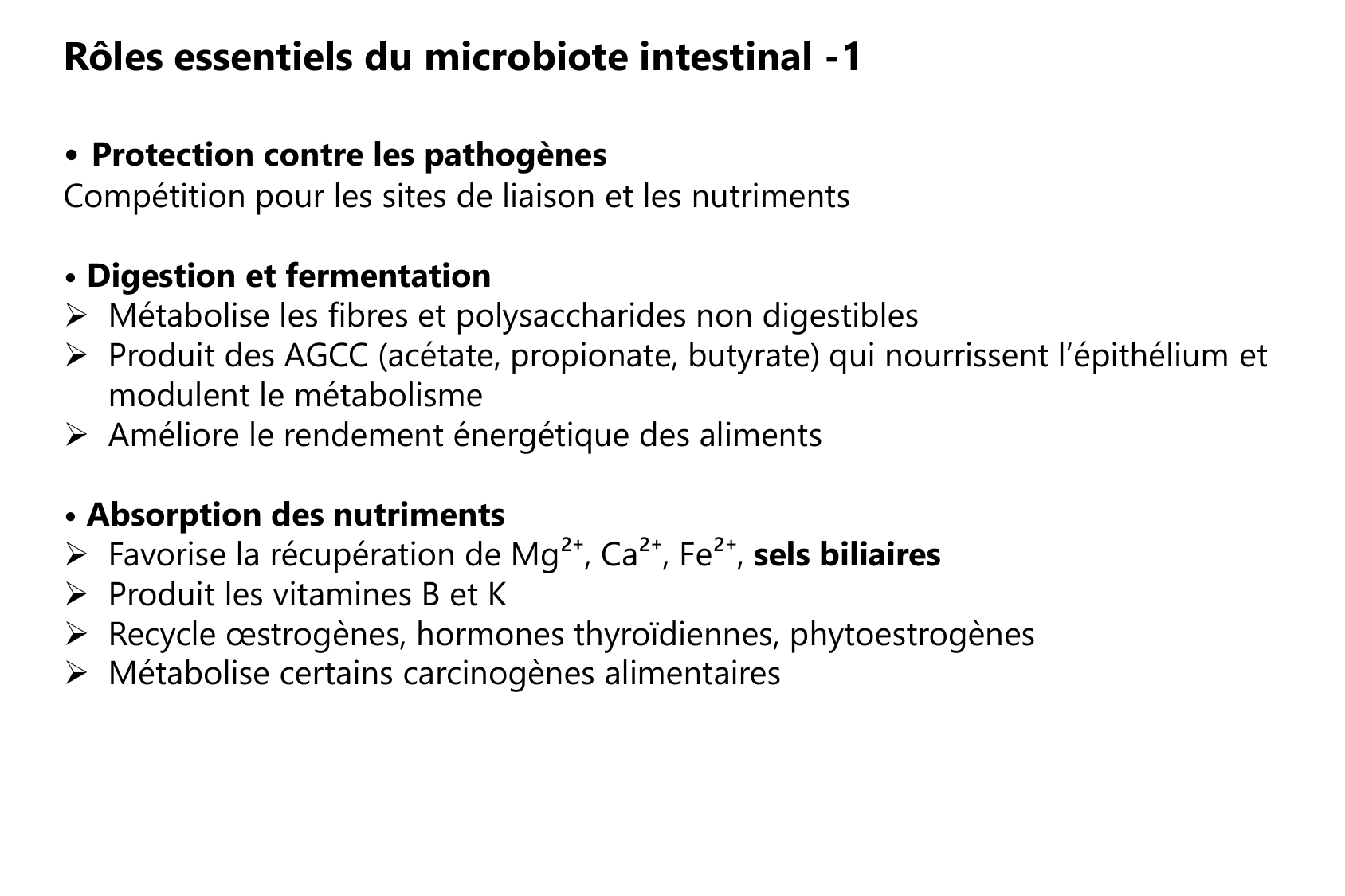 Motilité, transport et flore page 84