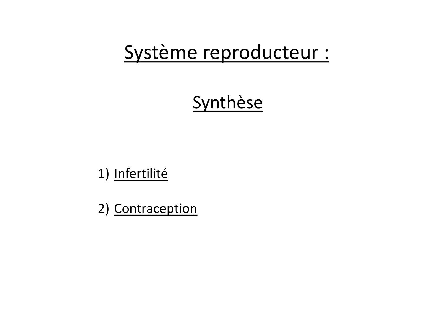 Reproduction — synthèse page 1