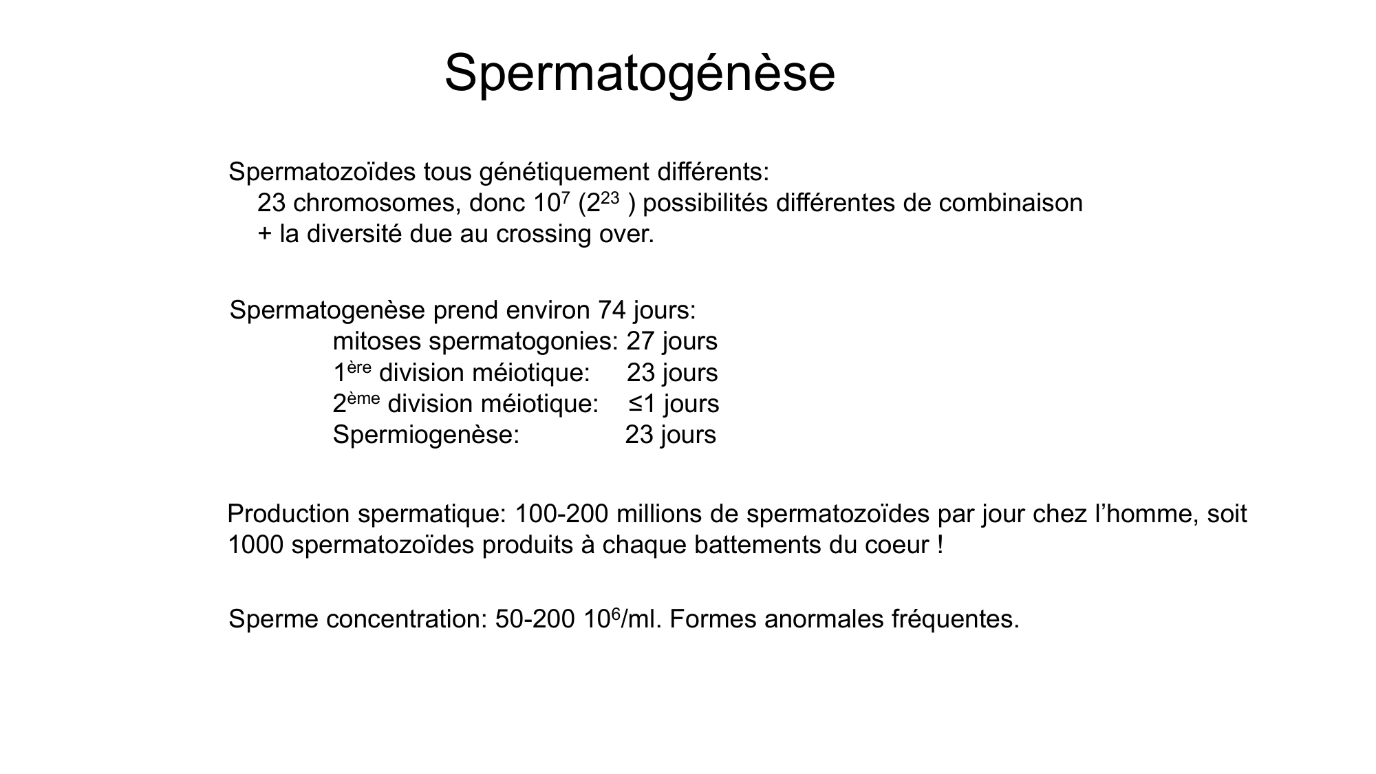 Gamétogenèse page 42