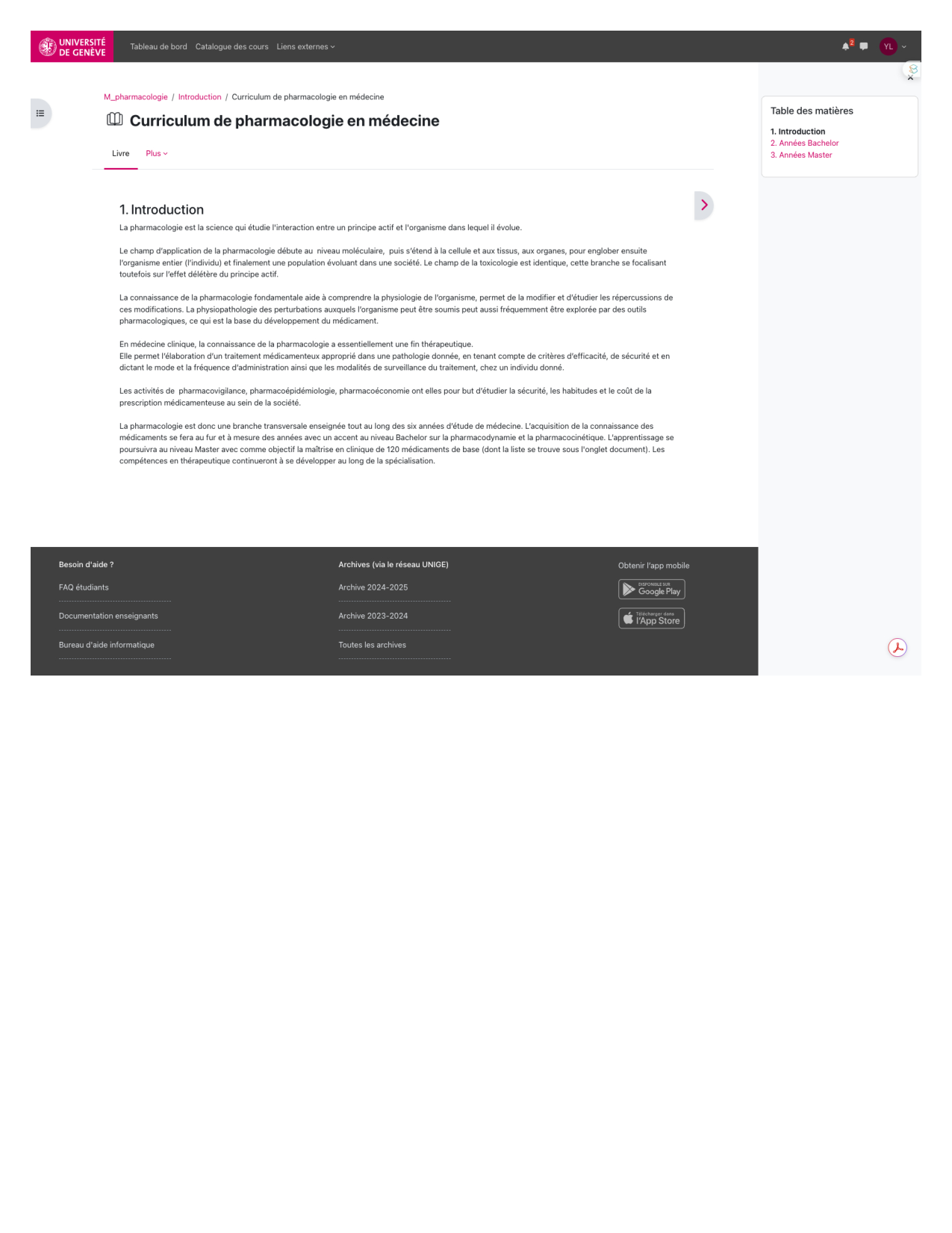 Introduction à la pharmacologie page 1