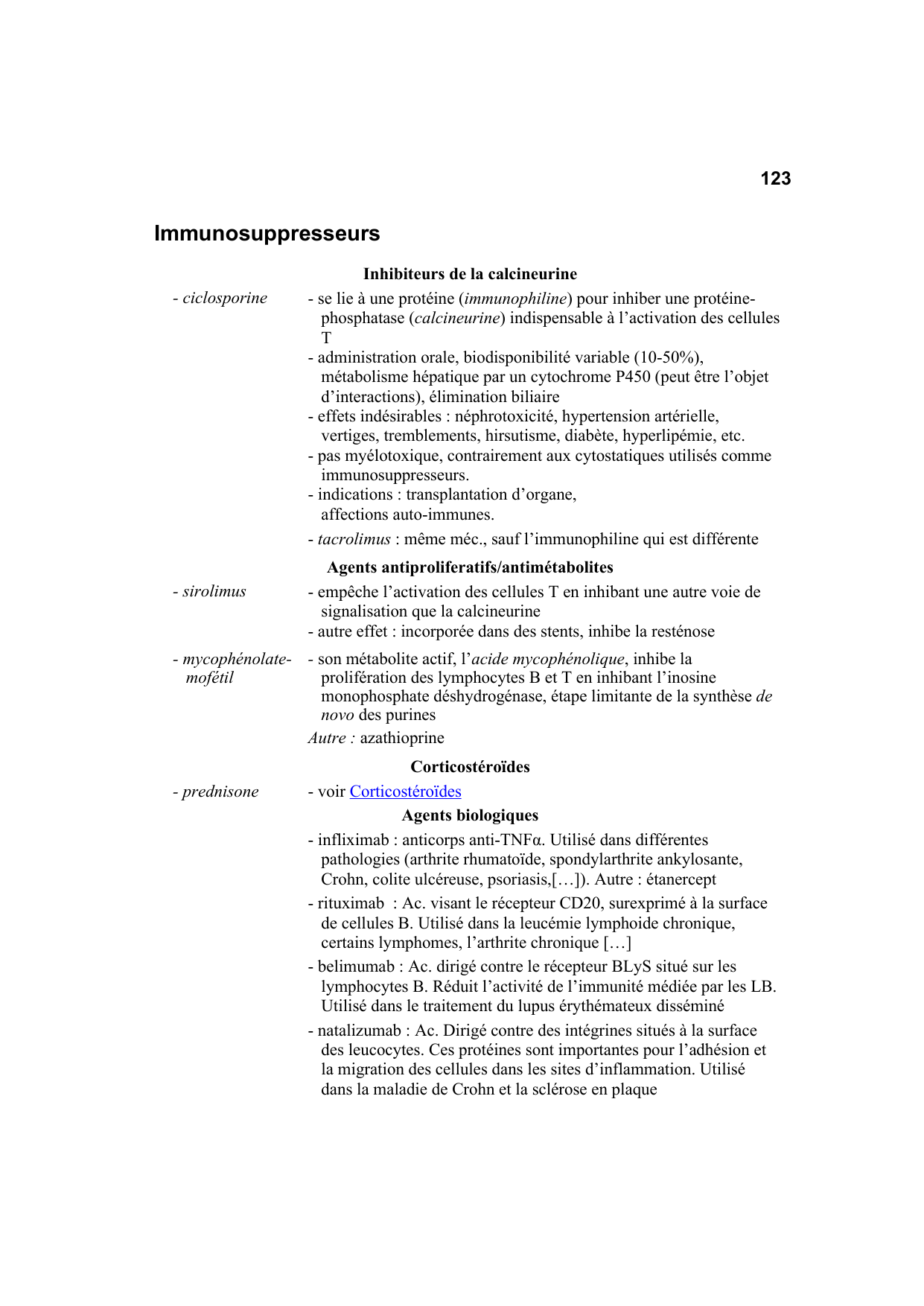 Polycopié Pharmacologie Schaad mars 2024 page 125