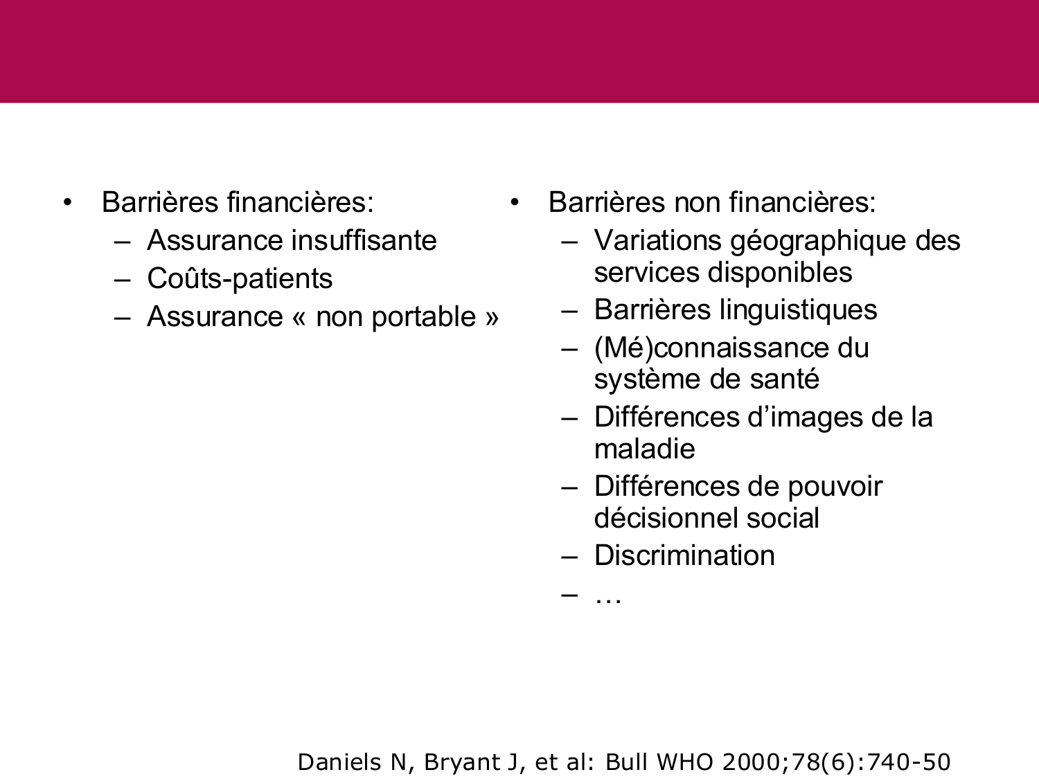 Equité et accès aux soins page 40