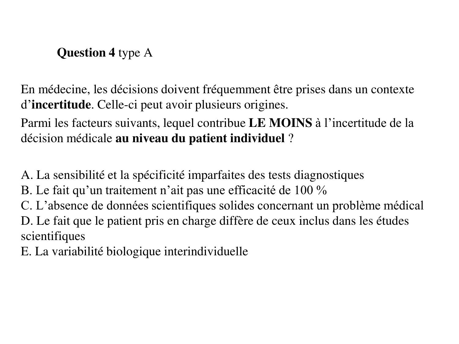 La décision médicale synthèse 2025 qcm avec réponses eh page 61
