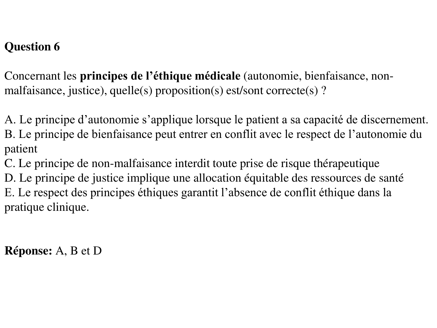 La décision médicale synthèse 2025 qcm avec réponses eh page 66