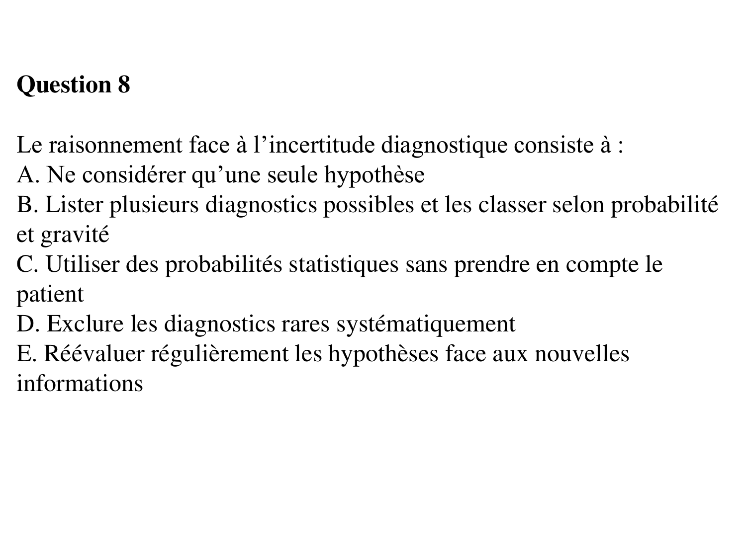 La décision médicale synthèse 2025 qcm avec réponses eh page 69