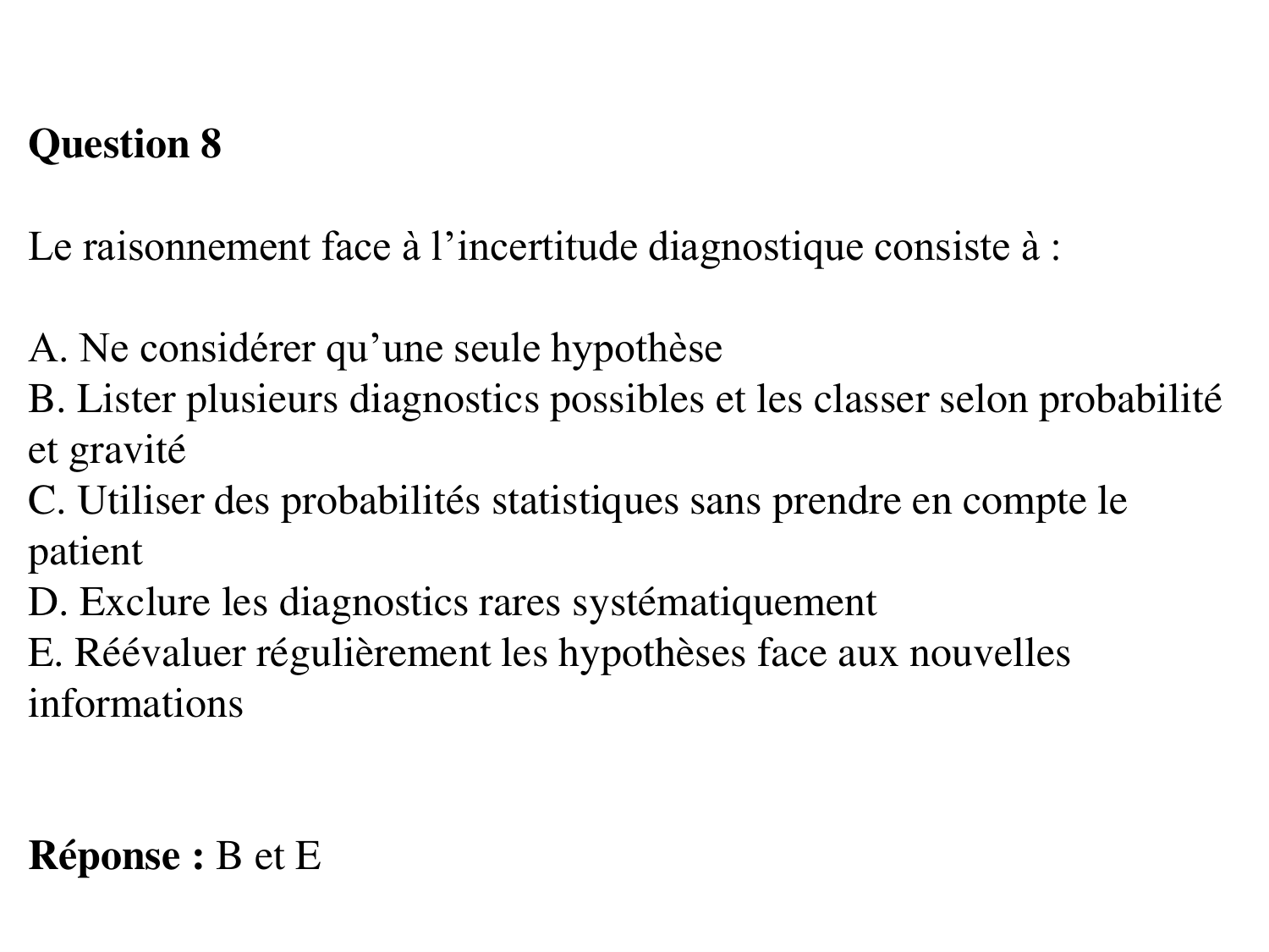 La décision médicale synthèse 2025 qcm avec réponses eh page 70
