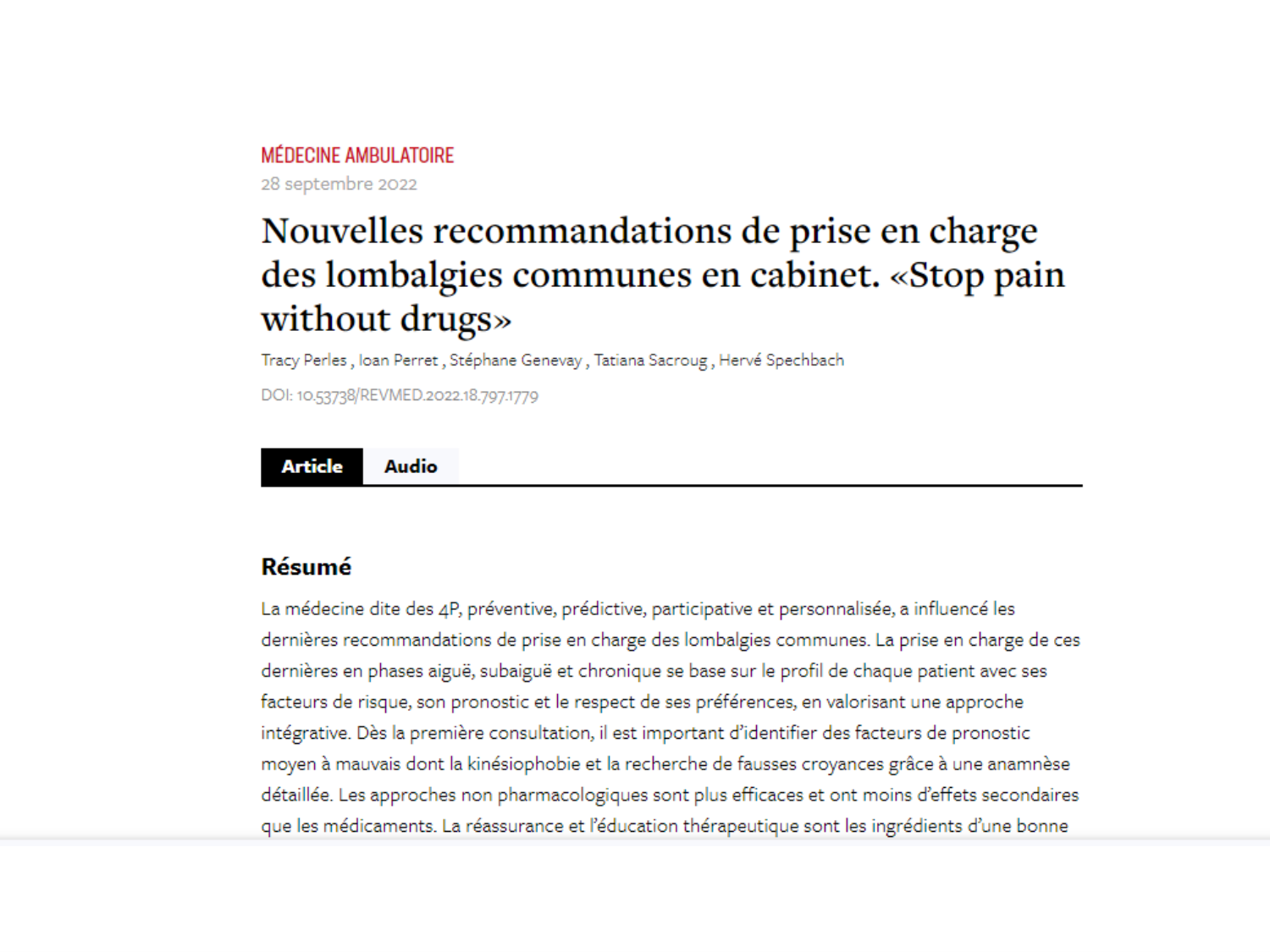 PSS Défis de la prise en charge de la lombalgie 2026 page 27