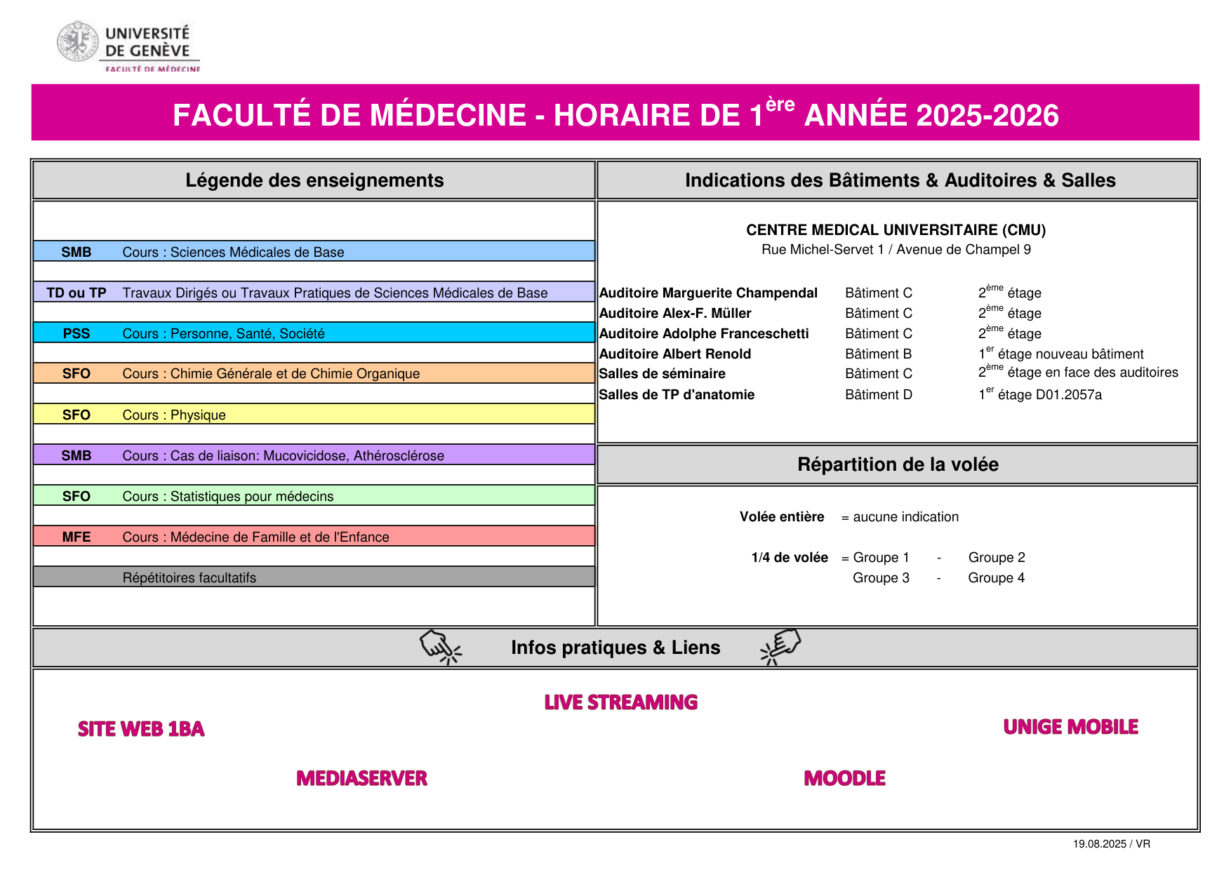 1BA Horaire 2025-2026 20250819 page 1